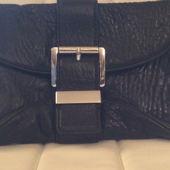 EUC Michael Kors Black Pebbled Clutch - Picture 2 of 16